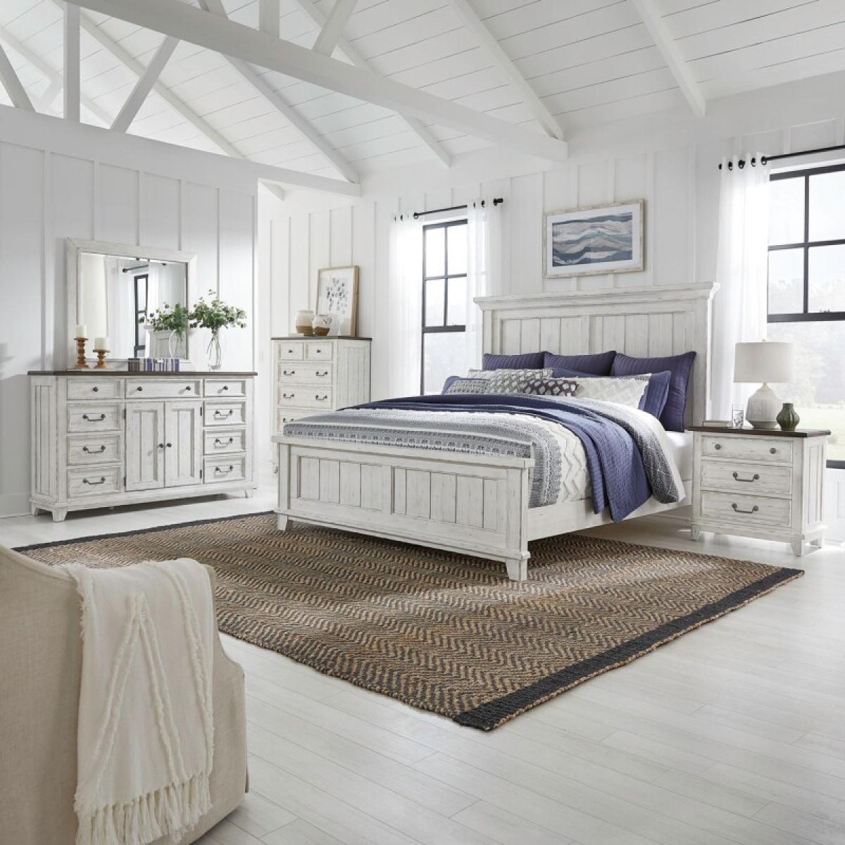 River Place Queen Panel Bed, Dresser & Mirror, Chest, Night Stand - Image 2