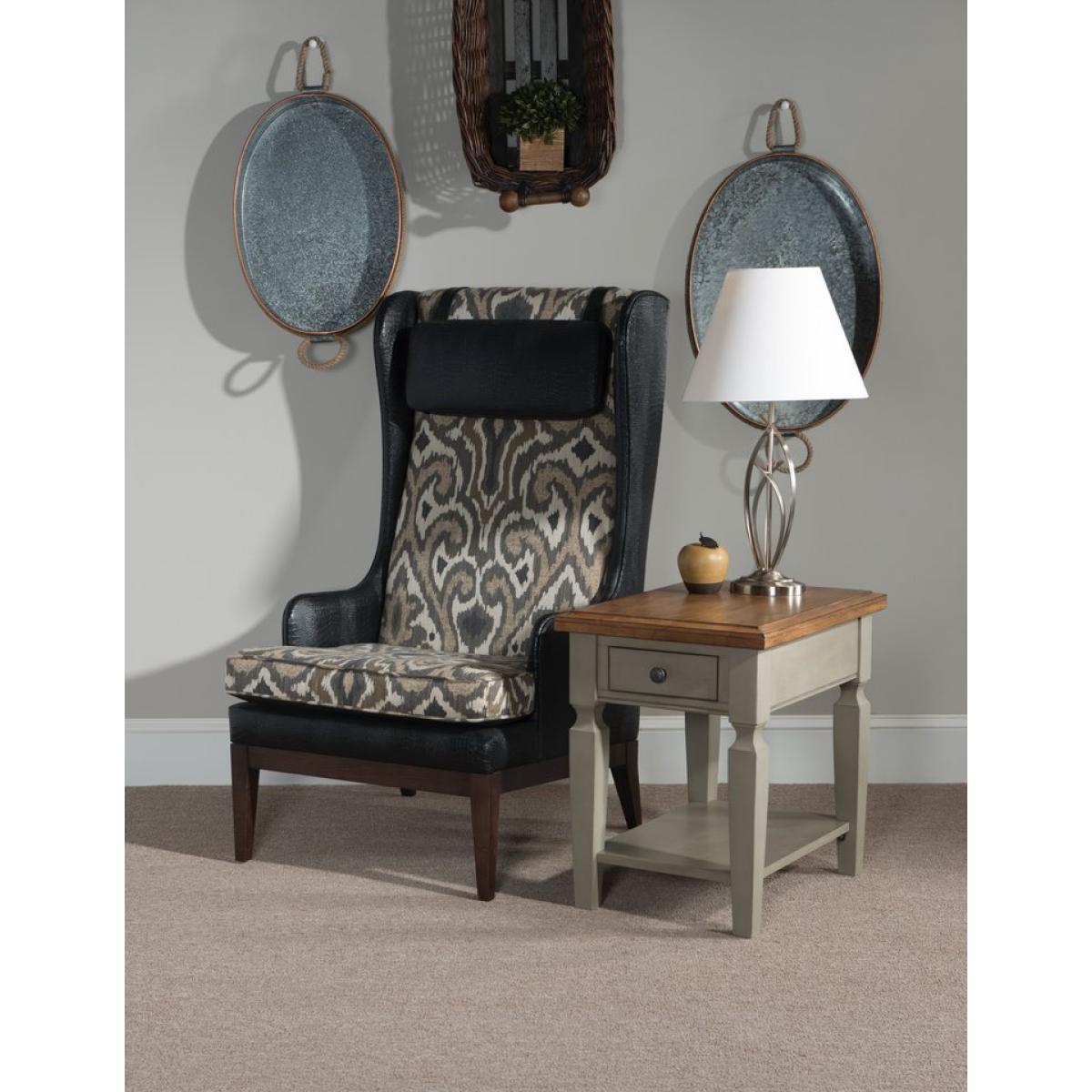 Home Accents - Vista End Table in Hickory & Stone - Image 3