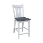 Cosmopolitan Collection - 24'' Ava Stool in Heather Gray & White - Image 4
