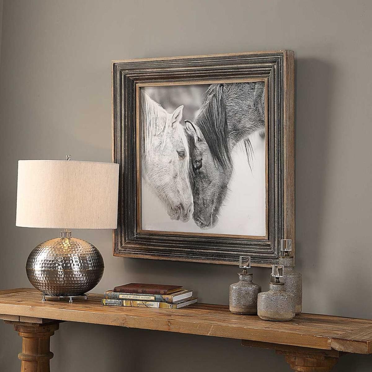 Custom Black And White Horses Framed Print - Image 4