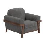 Wooden Frame & Base, Armchair - Loft Brown
