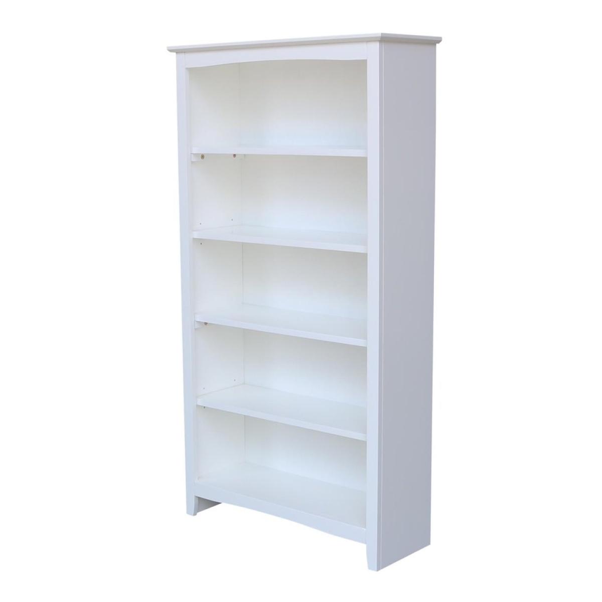 Tykes Collection - 60'' Shaker Bookcase in Pure White - Image 2