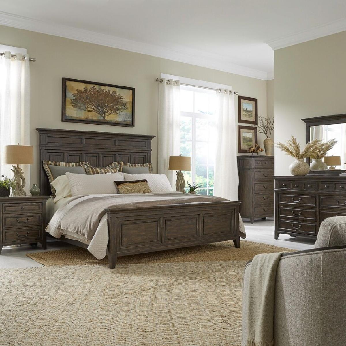 King California Panel Bed, Dresser & Mirror, Chest, Night Stand - Image 2
