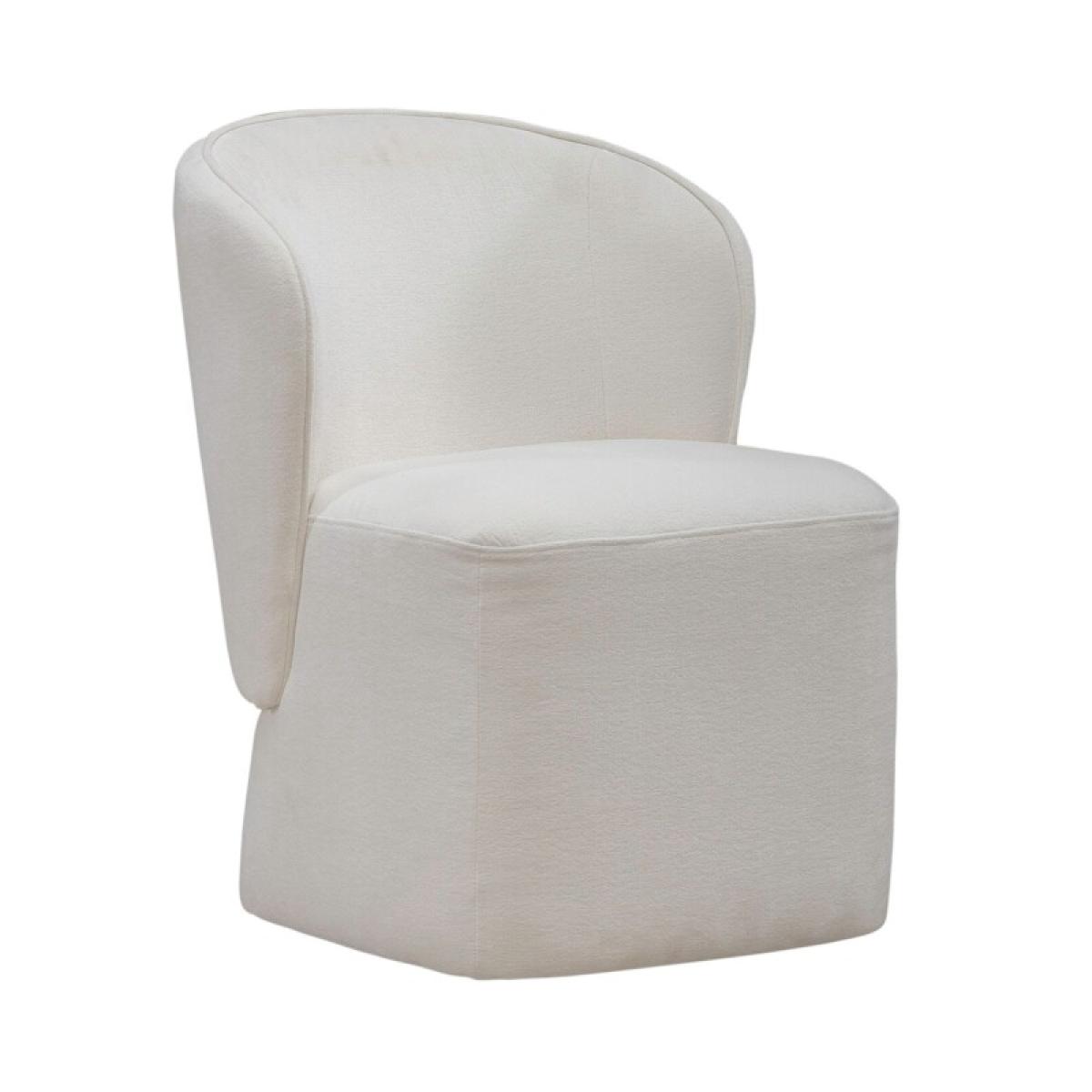 Accent Dining Chair w/ Casters - Ivory - Image 5