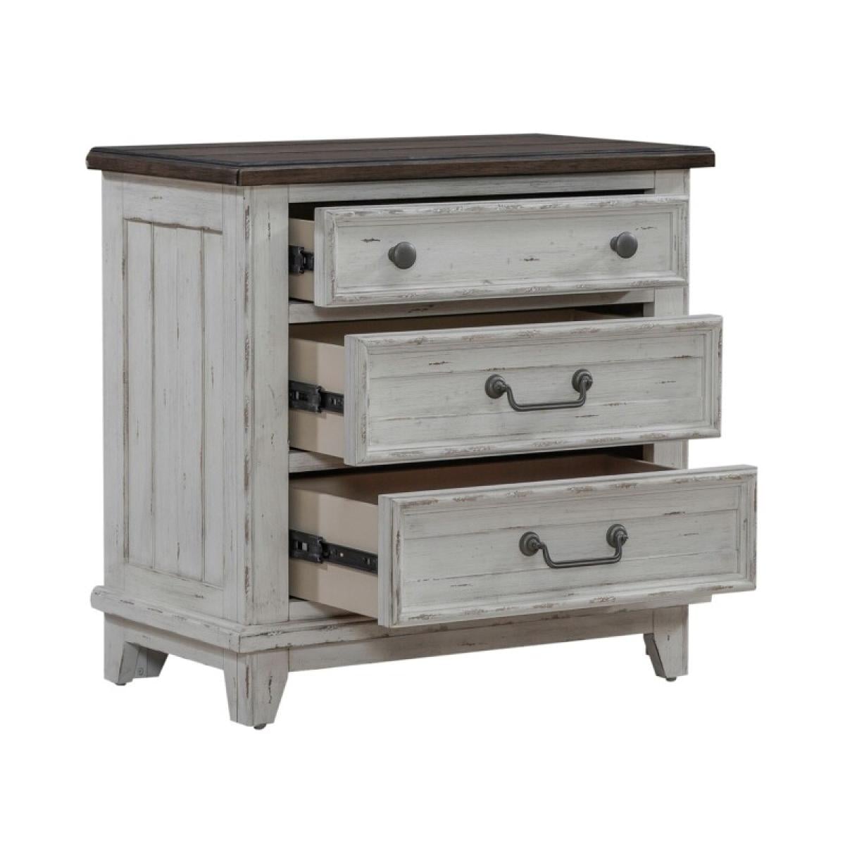River Place 3 Drawer Nightstand w/ Charging Station - Image 8