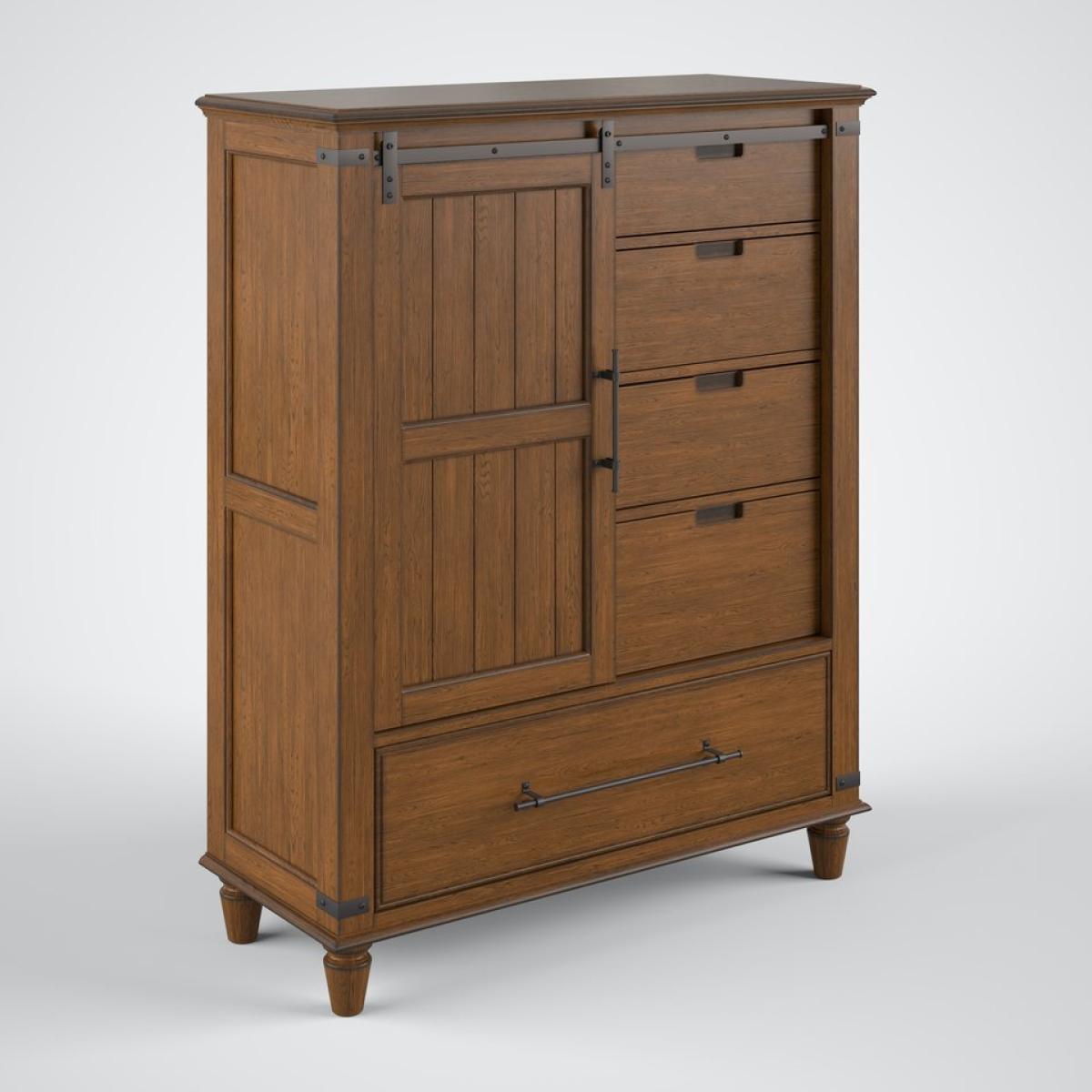 Farmhouse Chic Collection - Sliding Door Chest in Bourbon - Image 2