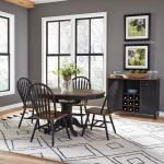 Carolina Crossing 5 Piece Pedestal Table Set- Black