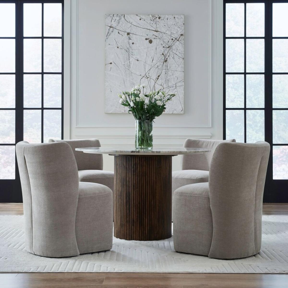 Accent Dining Chair w/ Casters - Truffle - Image 5