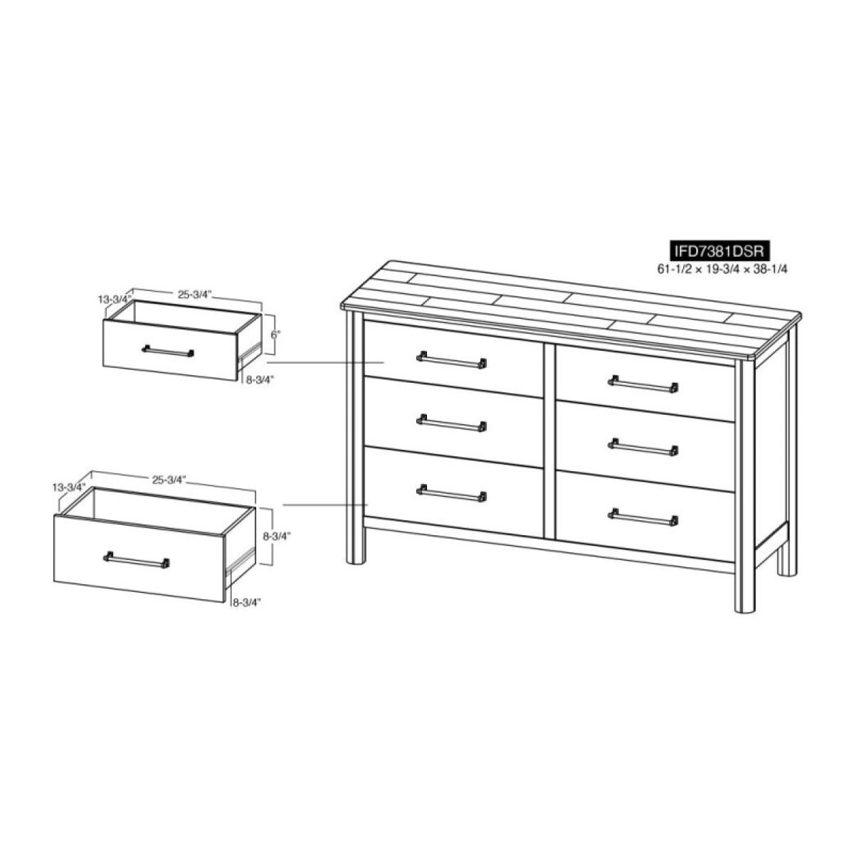 6 Drawer Dresser - Olimpia - Image 8