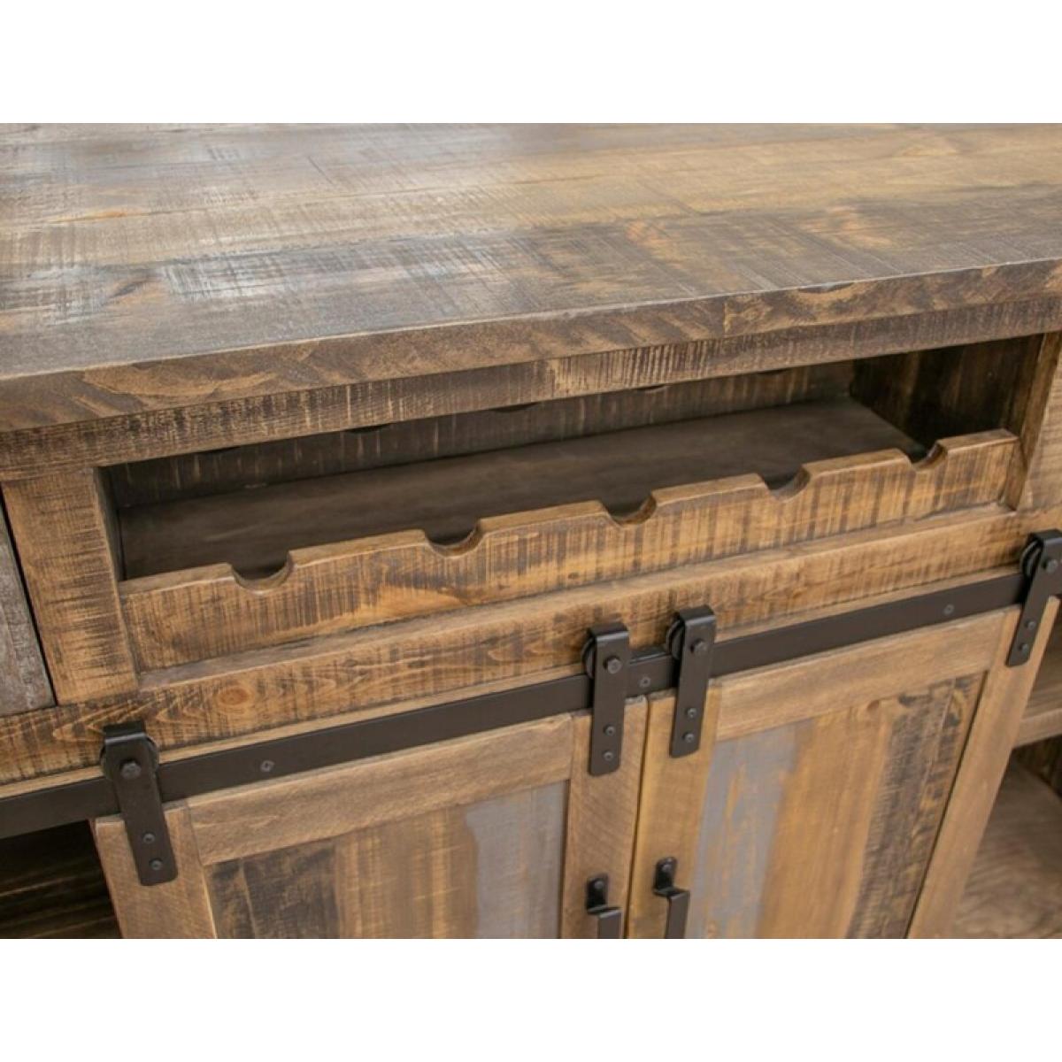 2 Drawer 2 Doors Bar - Loft Brown - Image 5