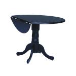 Dining Essentials - Round Drop Leaf Pedestal Table in Black