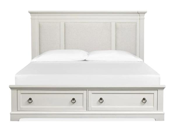 Kingston B6407-75A Complete Cal.King Panel Storage Bed w/Upholstered Headboard