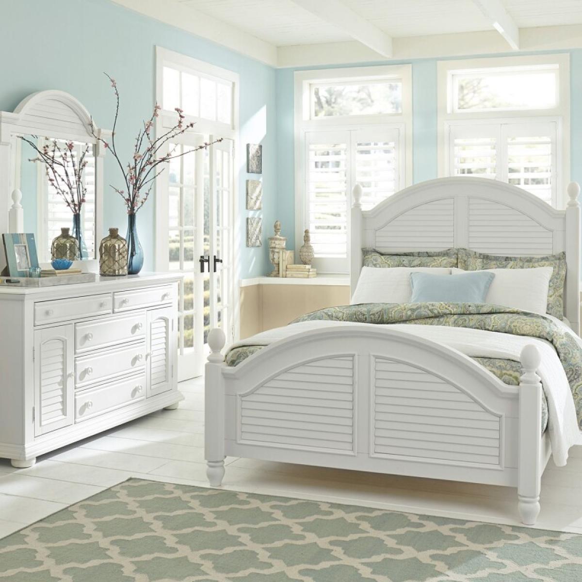 King Poster Bed, Dresser & Mirror, Chest - Image 2