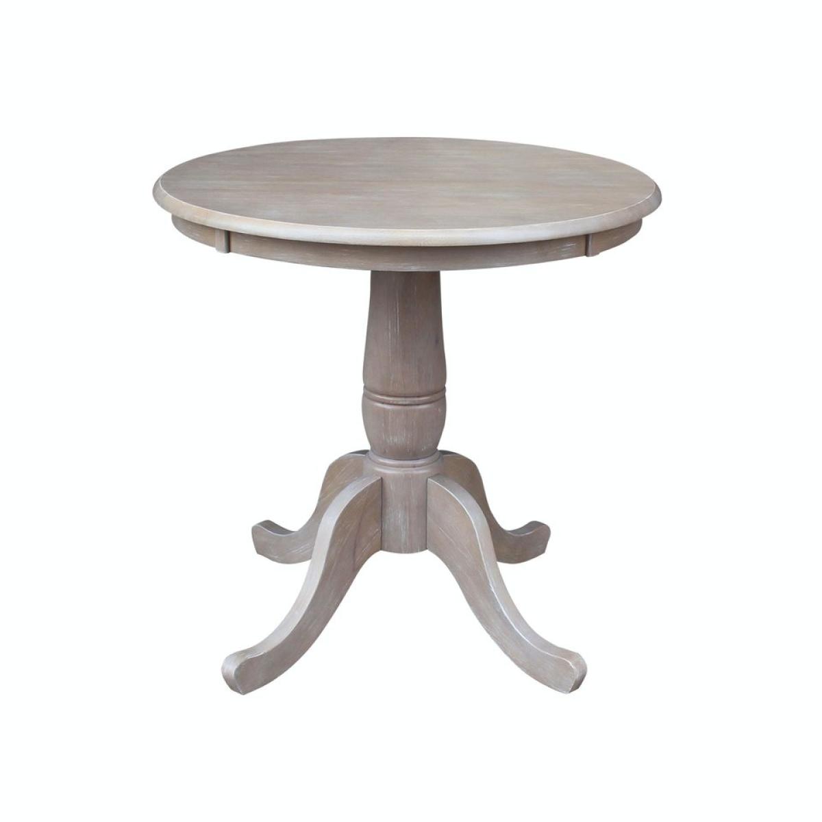 Dining Essentials - 30'' Round Table top w/ 30"H Traditional Pedestal in Taupe Gray - Image 2