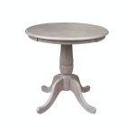 Dining Essentials - 30'' Round Table top w/ 30"H Traditional Pedestal in Taupe Gray
