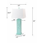 Sea Horse Shutter Table Lamp (Set of 2) - Teal - Image 3