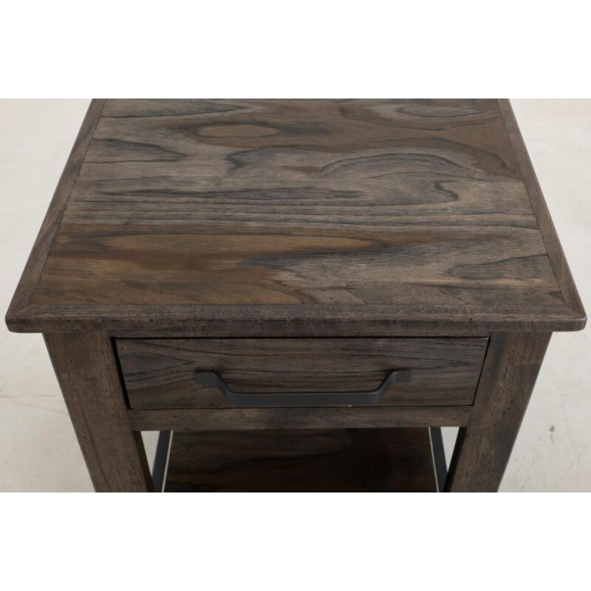 1 Drawer, 1 Shelf, End Table - Teak - Image 7