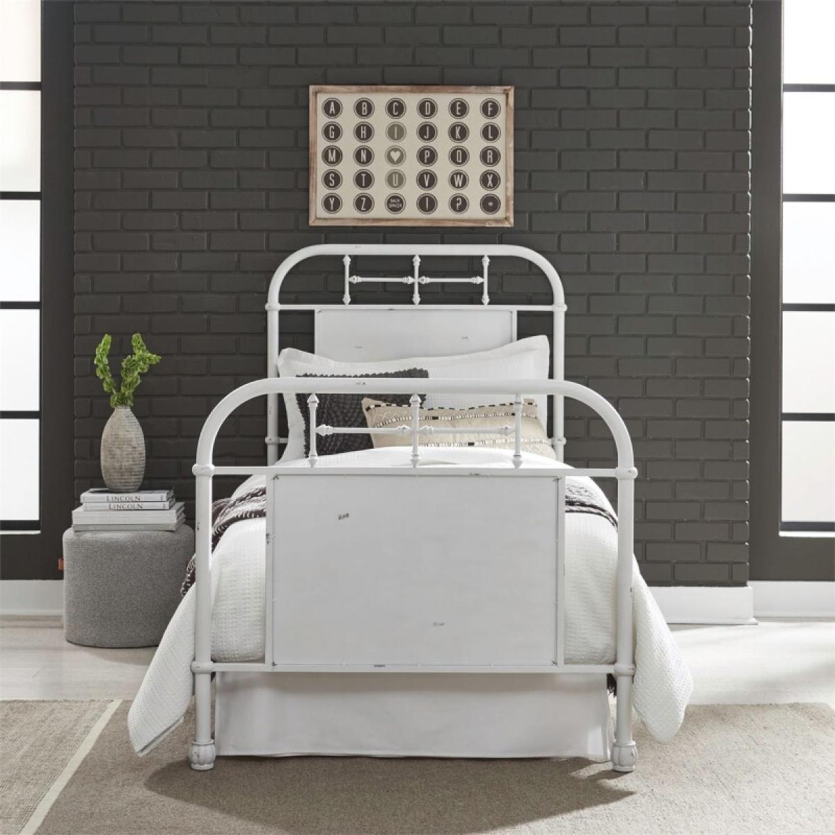 Full Metal Bed - Antique White - Image 2