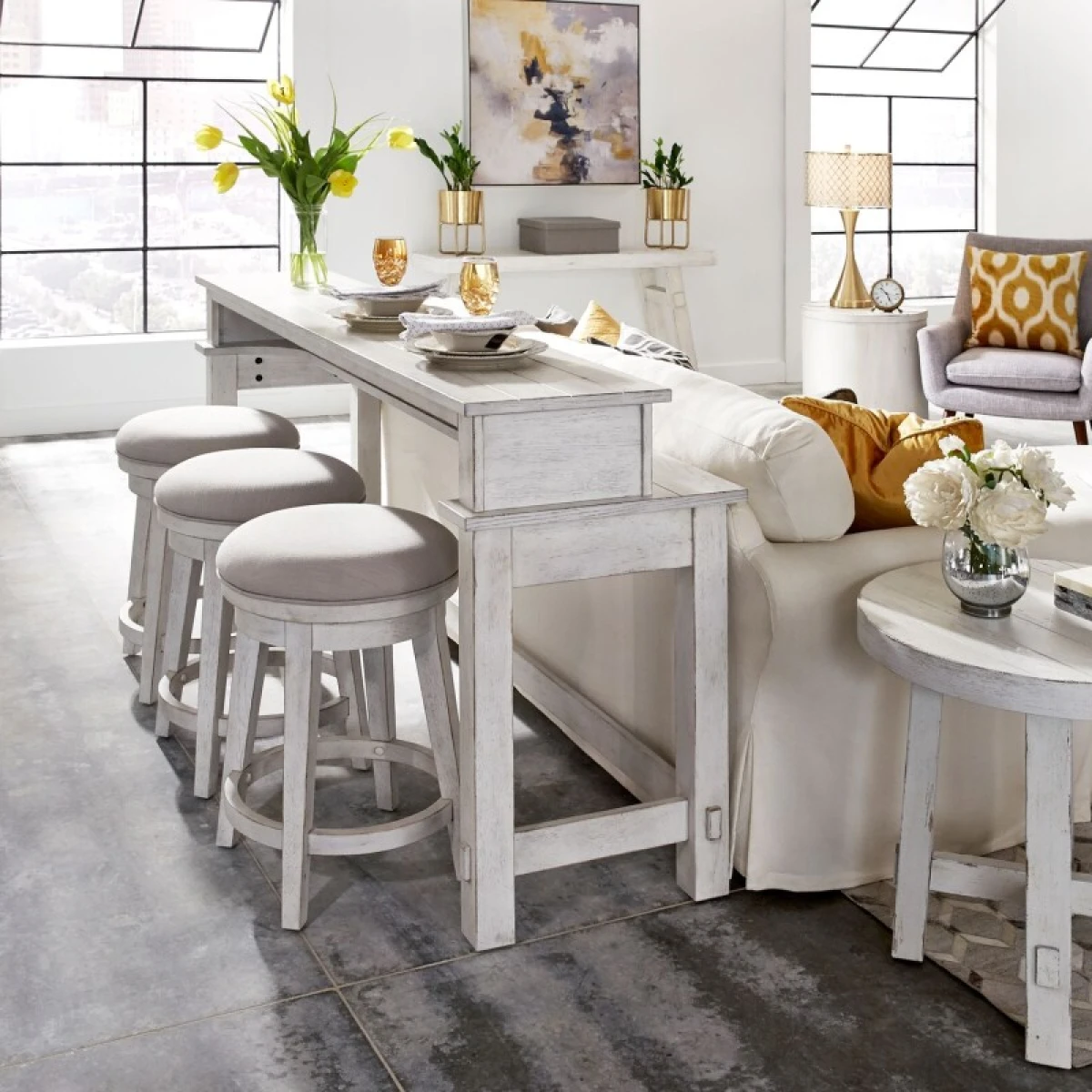Modern Farmhouse Console Bar Table - Image 8