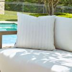 Basket Stripe Outdoor Pillow - Ivory - Image 3