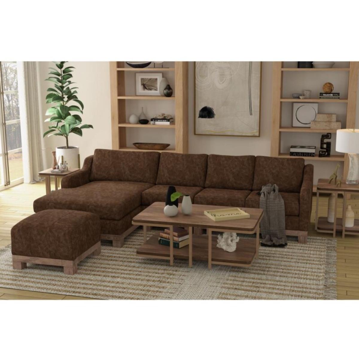 Wooden Frame & Base, Upholstered Square Ottoman - Samba - Image 5