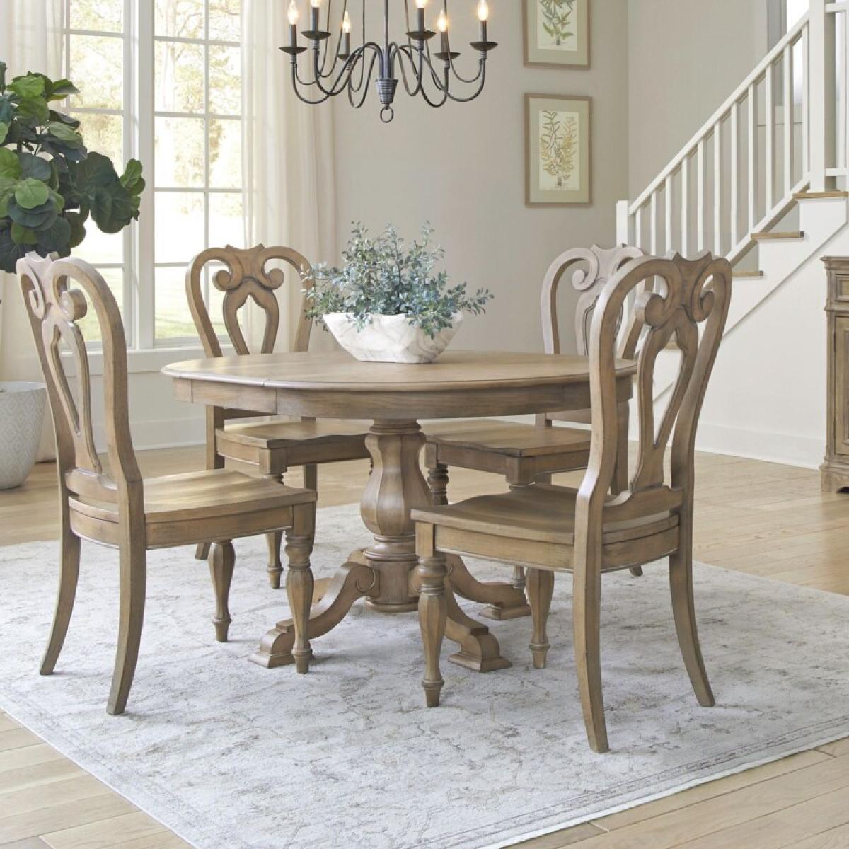 Magnolia Manor Opt 5 Piece Pedestal Table Set - Image 2