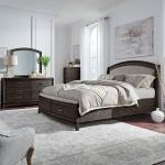 Avalon Queen Uph Storage Bed, Dresser & Mirror, Chest