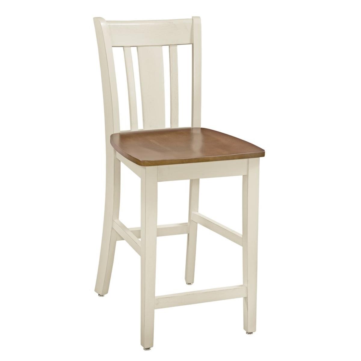 cb2230ce9b56f31bf4fe3130b61b07d8 Dining Essentials - 24" San Remo Counter Stool in Hickory and Shell - Image 1