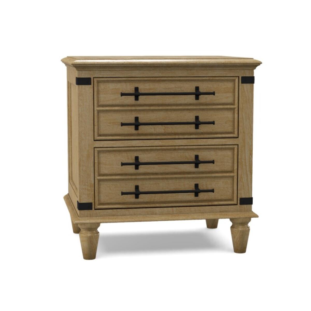 Farmhouse Chic 2-Drawer Nightstand - Image 4