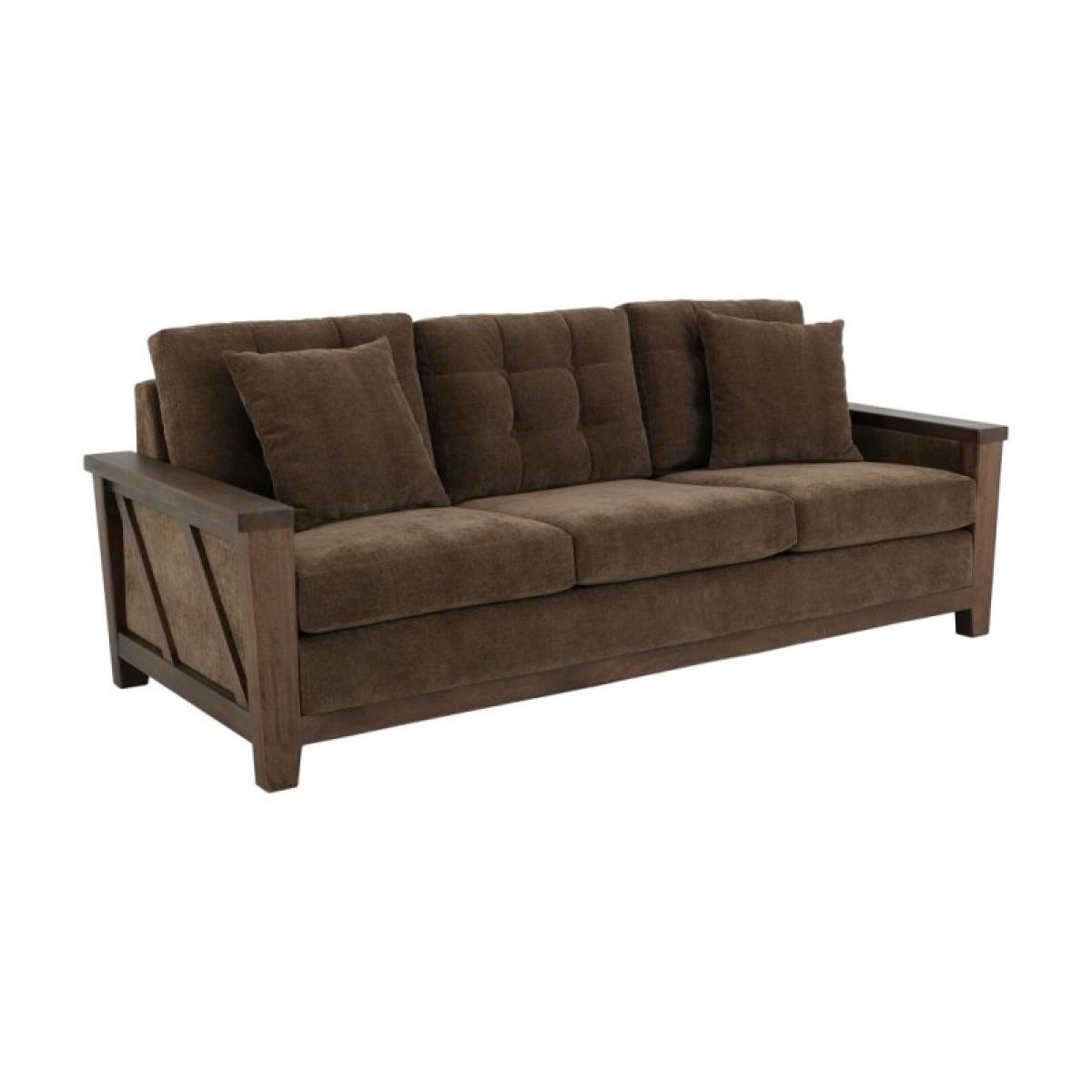 Walnut Wooden Frame, Upholstered Sofa - Image 2