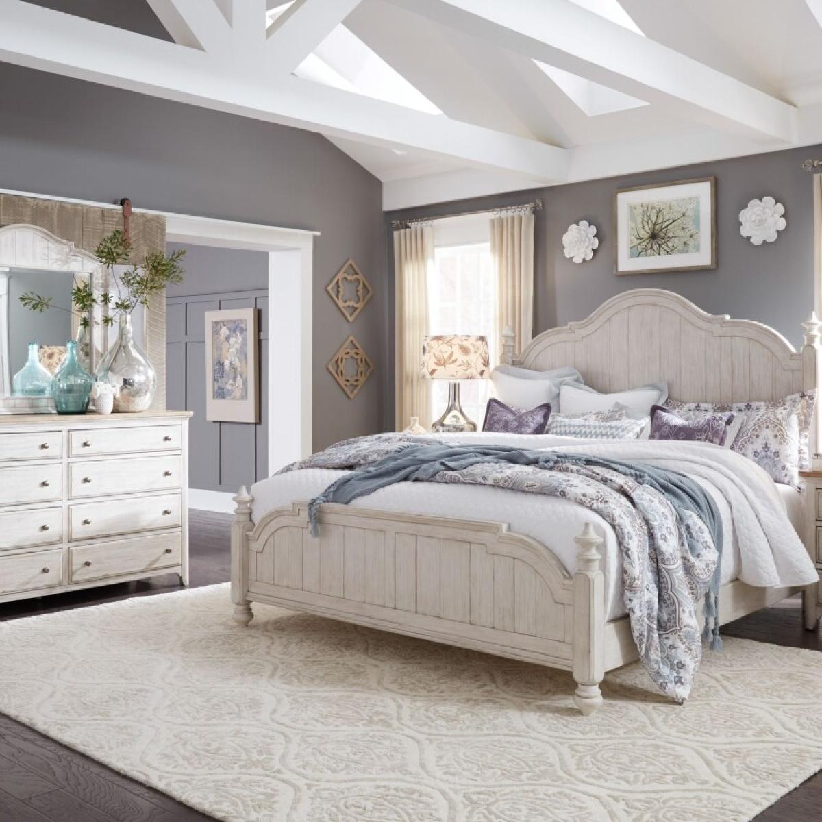Farmhouse Reimagined Queen Poster Bed, Dresser & Mirror - Image 2