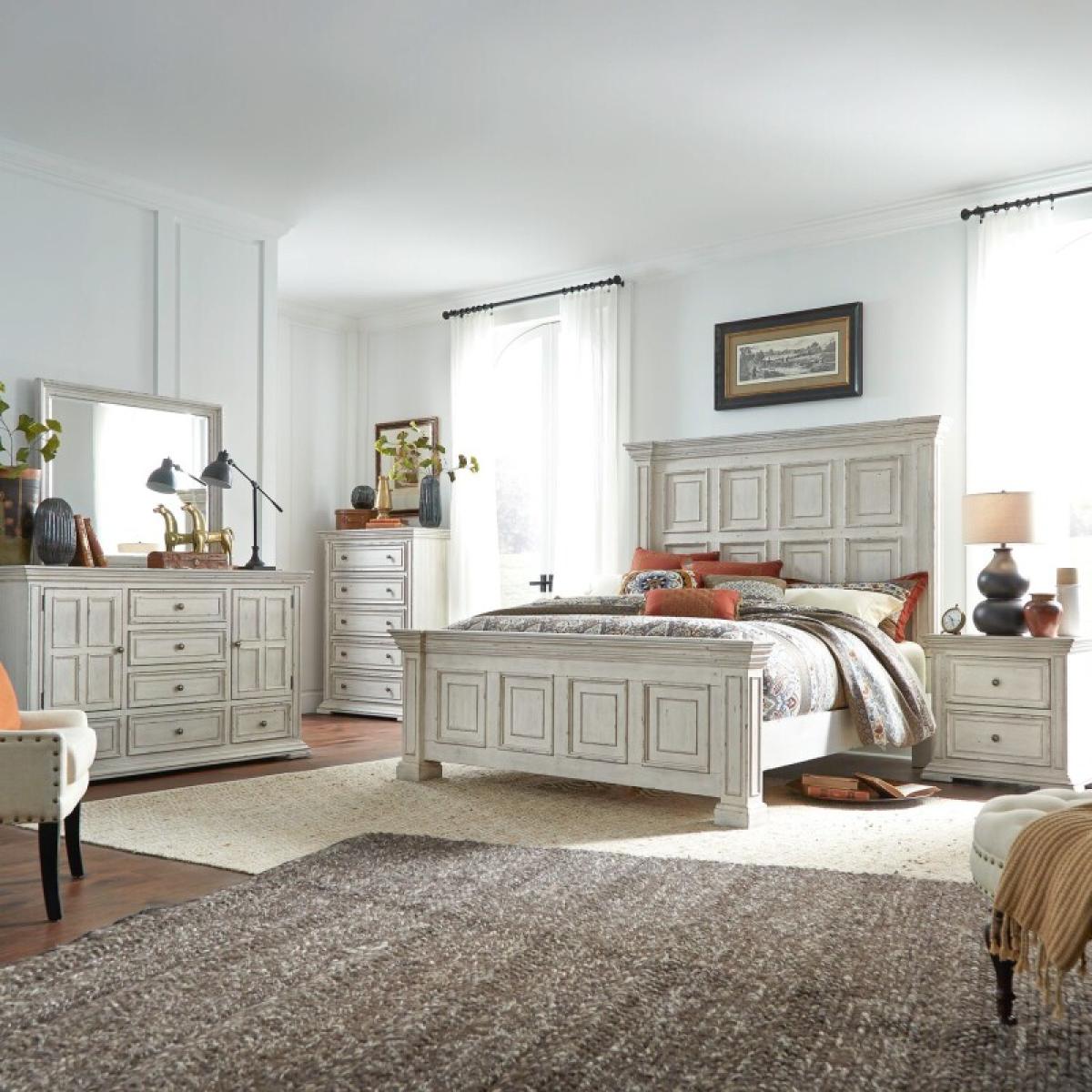 King Panel Bed, Dresser & Mirror, Chest, Night Stand - Image 2
