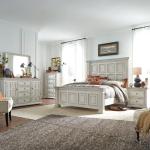 King Panel Bed, Dresser & Mirror, Chest, Night Stand