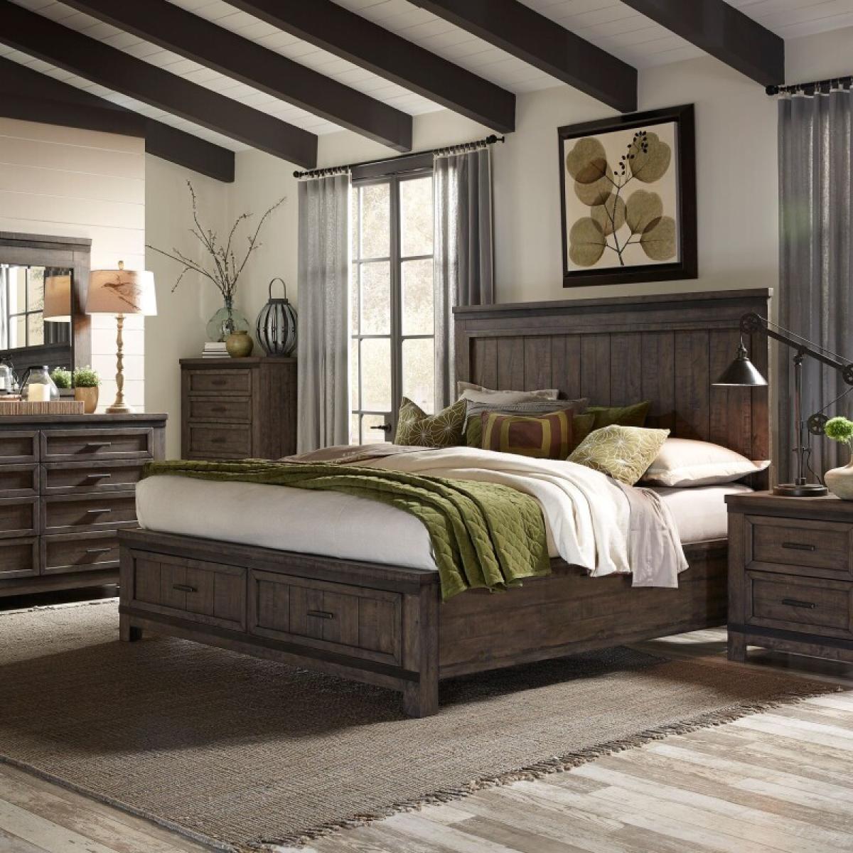 King Storage Bed, Dresser & Mirror, Night Stand - Image 2
