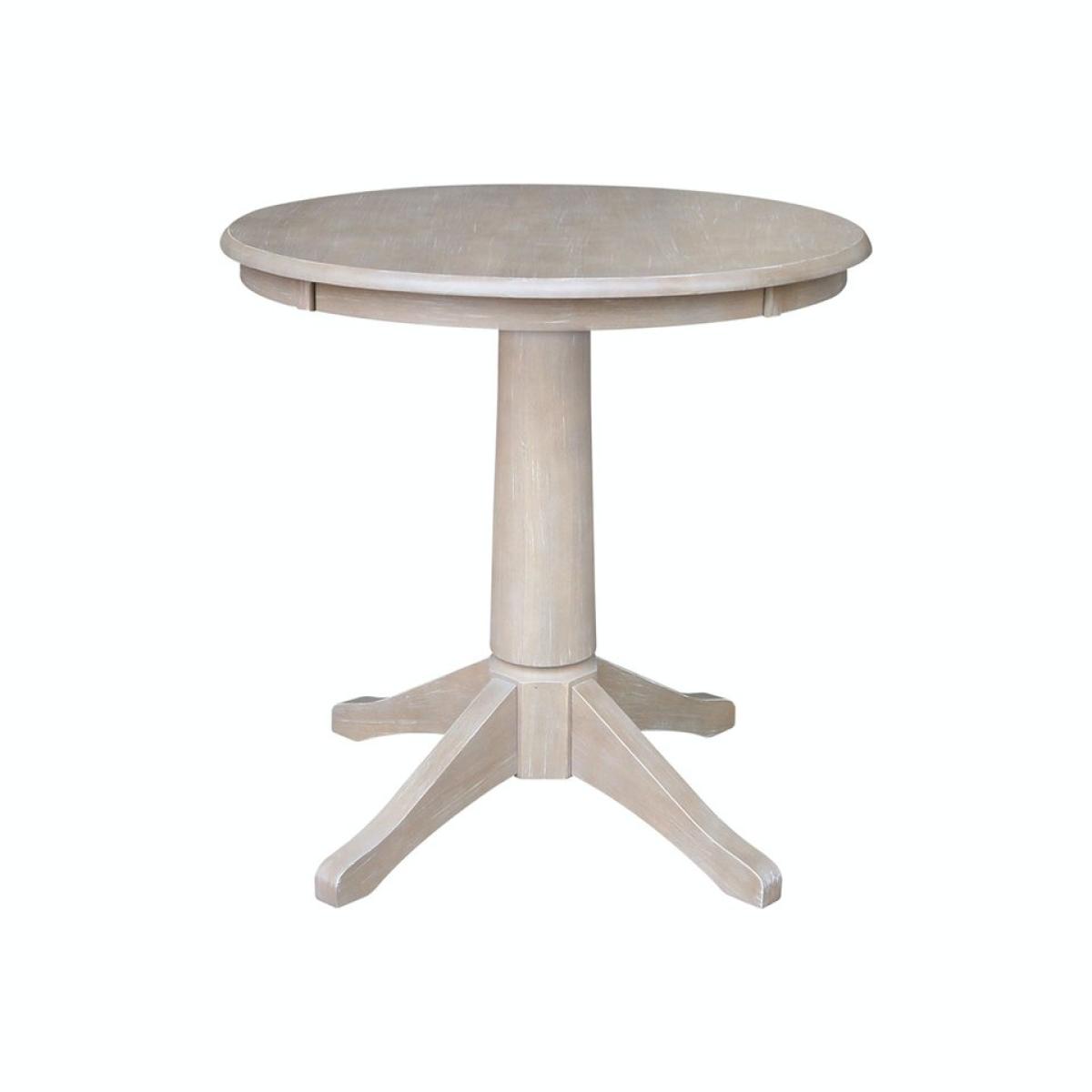cdb5fcca3deb526e27b479050e123d82 Dining Essentials - 30'' Round Table Top w/ 30"H Transitional Pedestal in Taupe Gray - Image 1