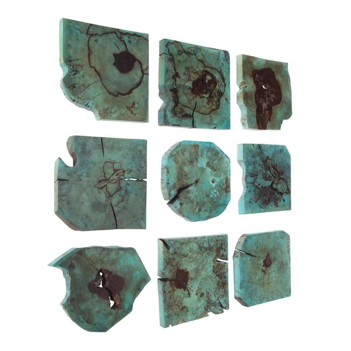 Bahati Wood Wall Decor, Blue, S/9 - Image 6