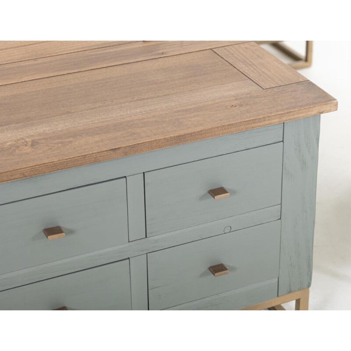 8 Drawers, Hinged Top Cocktail Table - Timber - Image 7