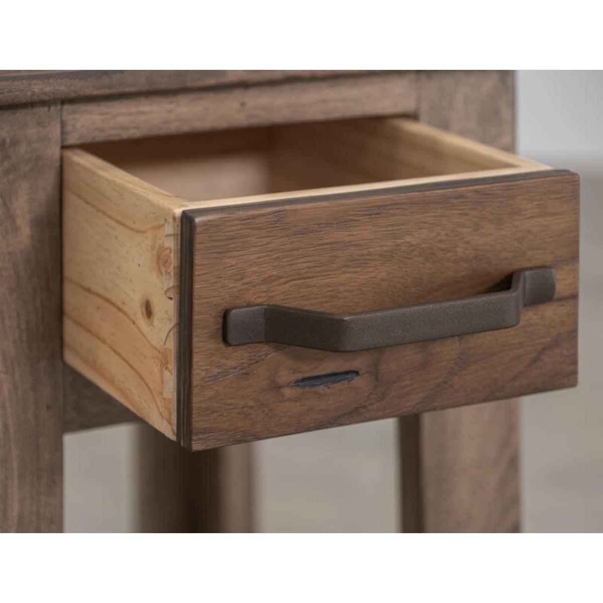 1 Drawer, 1 Shelf, End Table - Natural Teca - Image 6