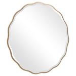 Aneta Round Mirror, Gold - Image 6