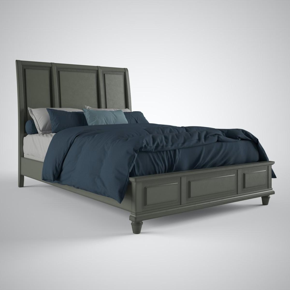 Summit Sleigh Bed in Heather Gray - Image 2