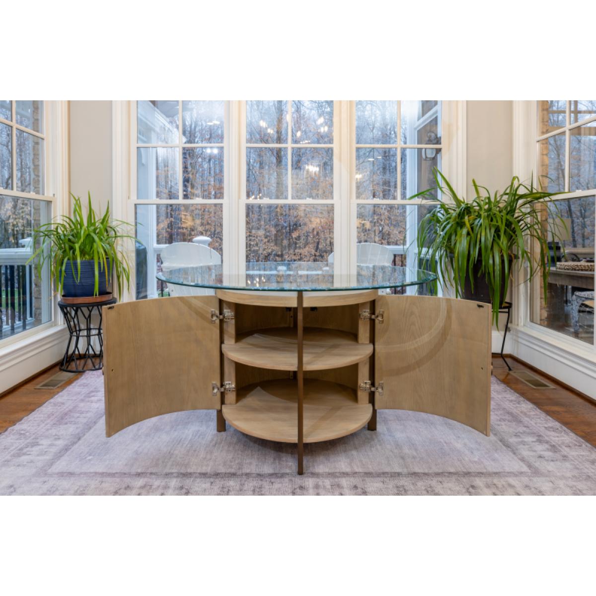 Rio Vista 54" Round Dining Table w/ Storage - Muted Earth Tones Clay Finish - Image 3