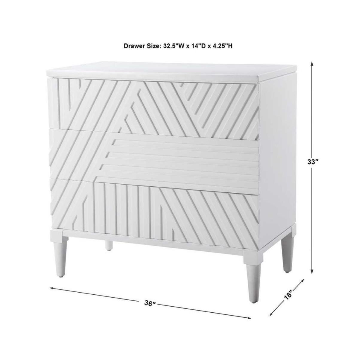 Colby 3 Drawer Chest, White - Image 11