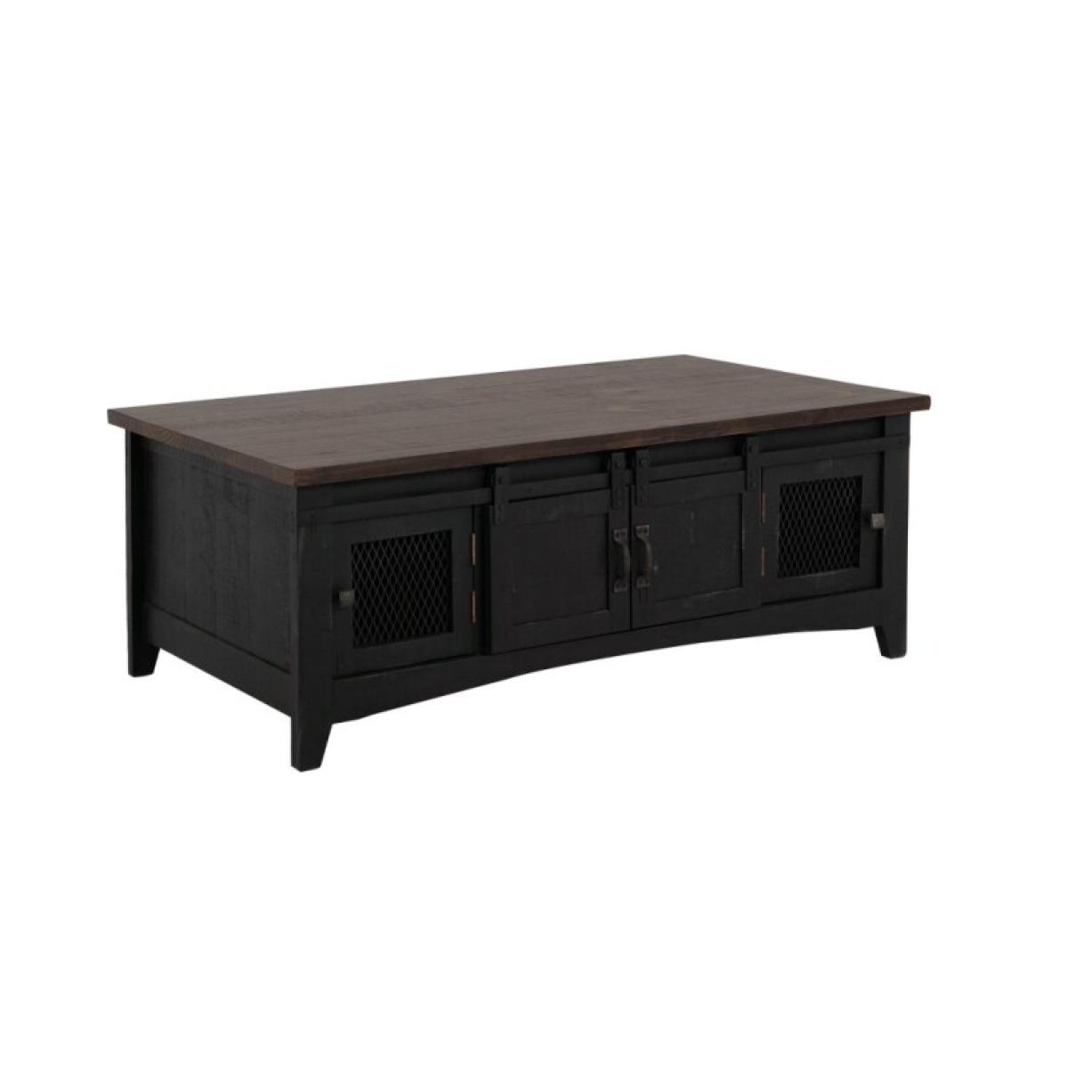 4 Sliding Doors, 4 Metal Mesh Doors Cocktail Table - Pueblo - Image 6