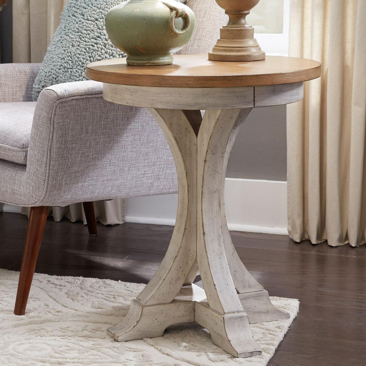 Farmhouse Reimagined Round Chair Side Table - Image 2