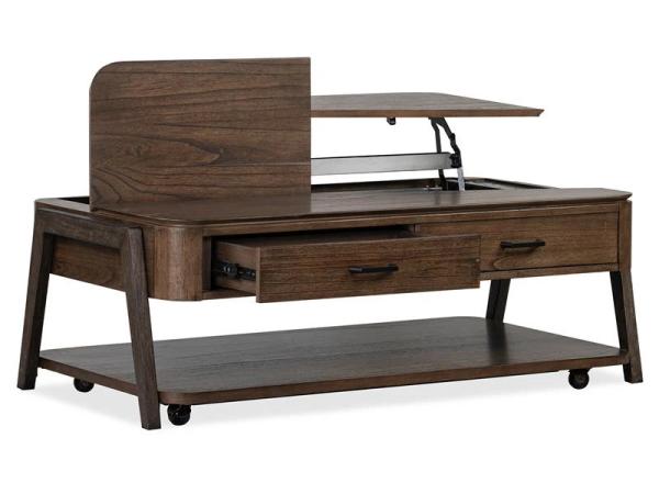Hallie T6355-50 Lift Top Storage Cocktail Table w/Casters - Image 5