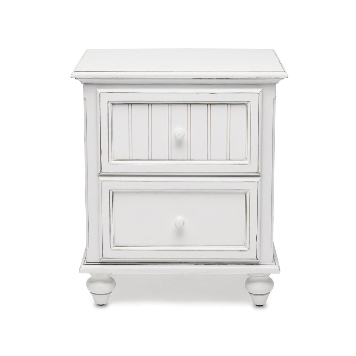 Monaco Blanc 2 Drawer Electrified Nightstand - Image 4