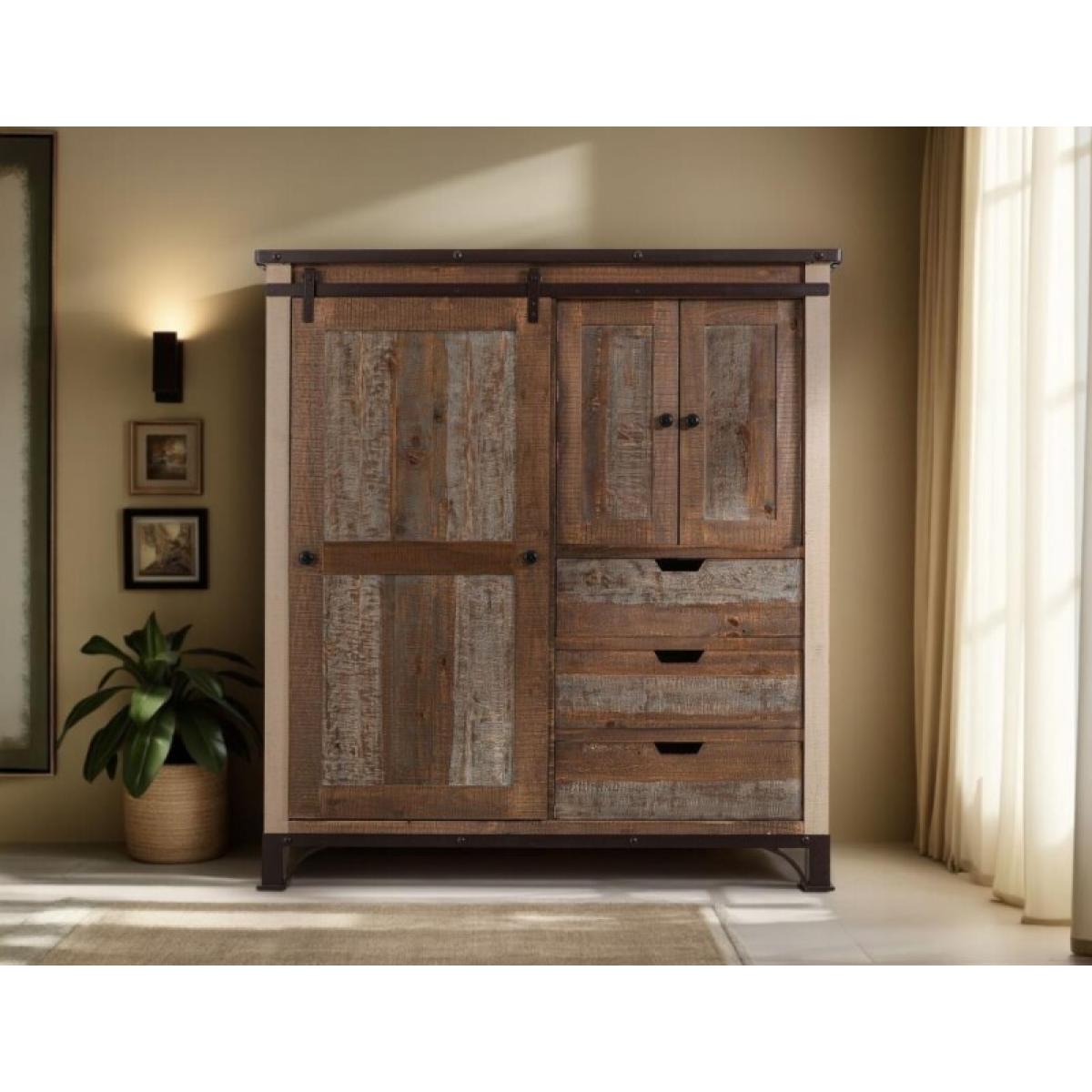 3 Drawer 1 Sliding Door 2 Door Gentleman's Chest - Antique - Image 7