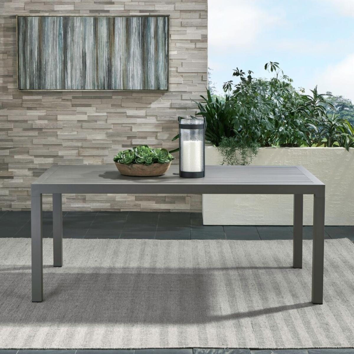 Outdoor Rectangular Leg Table - Granite - Image 2