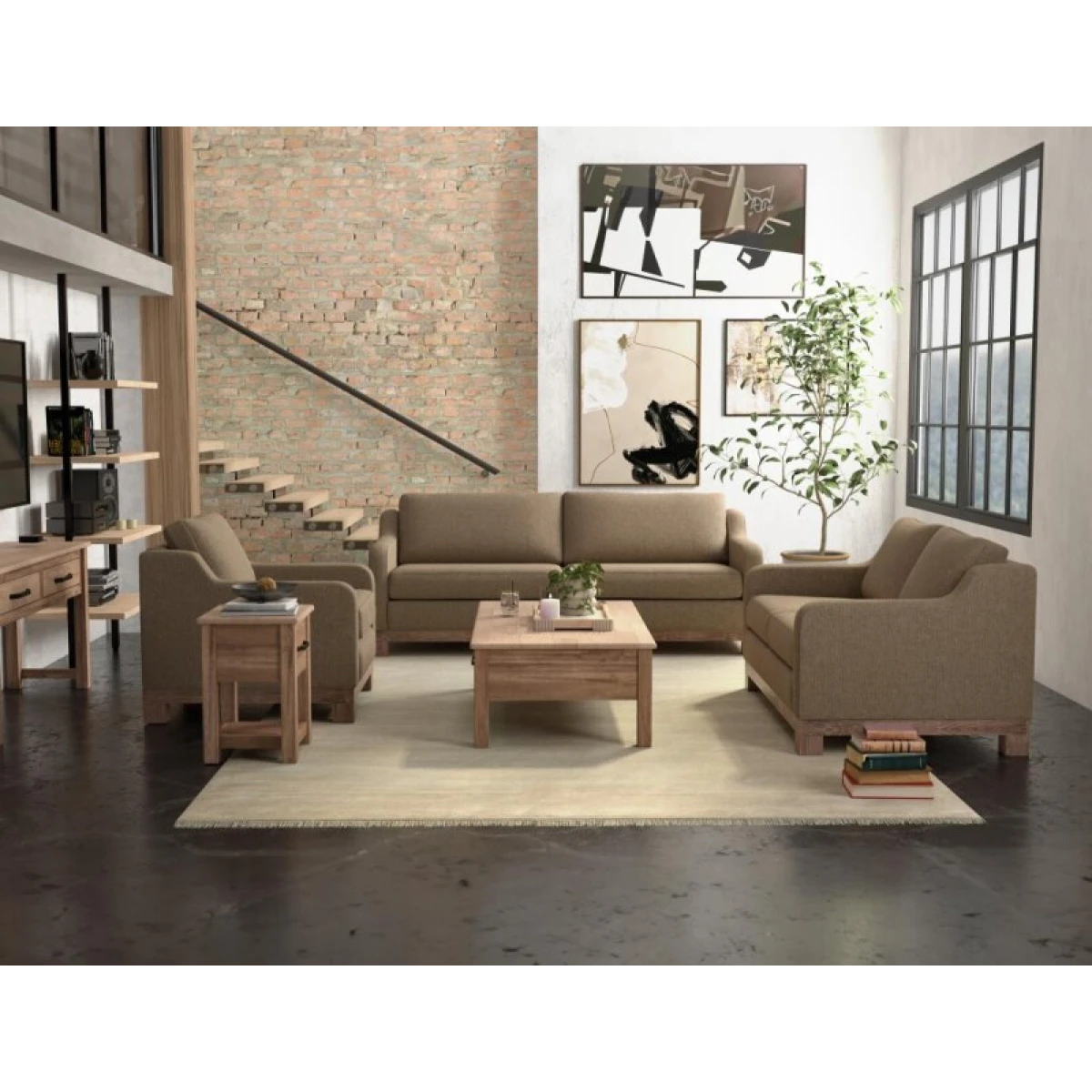 Samba Wooden Frame & Base, Two-Cushion Sofa - Image 3