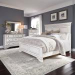 King Panel Bed, Dresser & Mirror, Chest
